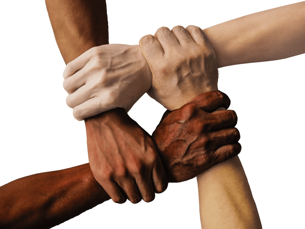 people of all races joining together
