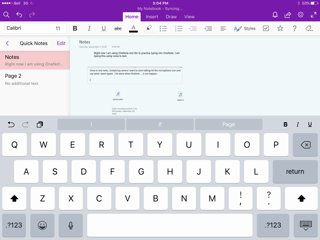 Voice to text in OneNote