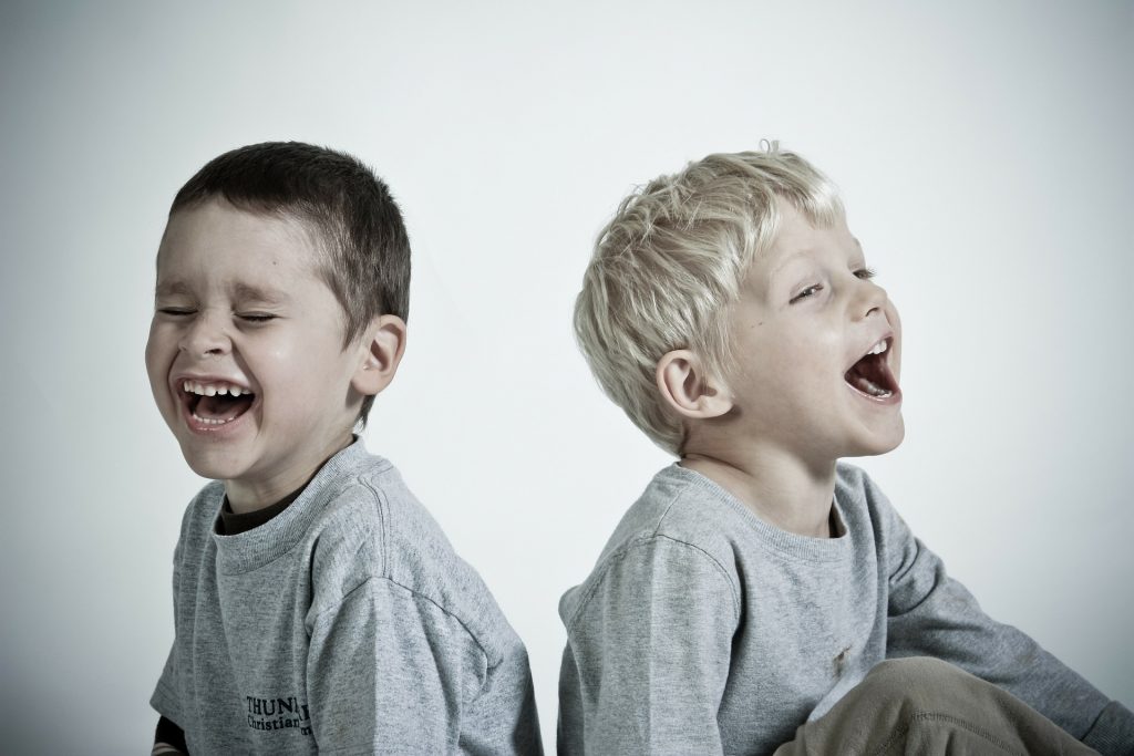 boys laughing